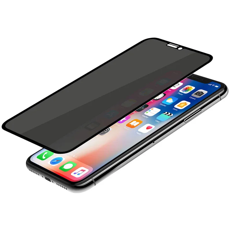 Черная защитная пленка для экрана для iPhone X XS MAX XR антишпионское закаленное стекло для iPhone 6 6s 7 8 Plus Защитное стекло для конфиденциальности