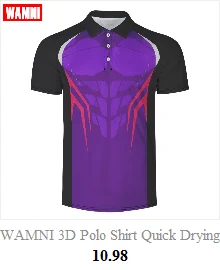 WAMNI Tennis Fashion Polo 3D рубашка Спортивная рубашка с отворотами плюс размер брендовые футболки-поло одежда футболки Топы Прямая поставка