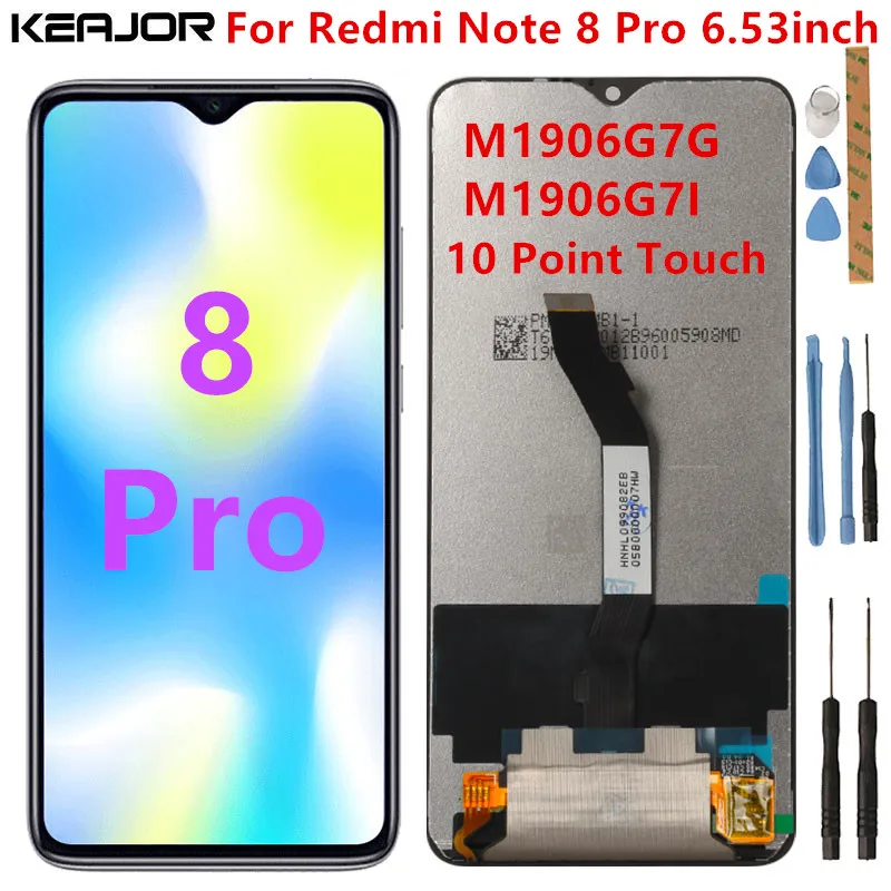 Дисплей для Xiaomi Redmi Note 8 Pro ЖК-дисплей с сенсорным экраном замена 10-точечного