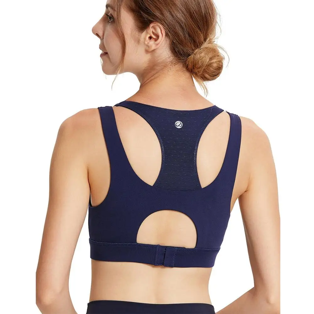 

Women's High Impact Racer Back Support Workout Bra Tops with Removable Cups