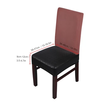 

New 2pcs Chair Cover PU Leather Stretchable Dining Chair Seat Covers Waterproof Dustproof Ceremony Chair Slipcovers Protectors