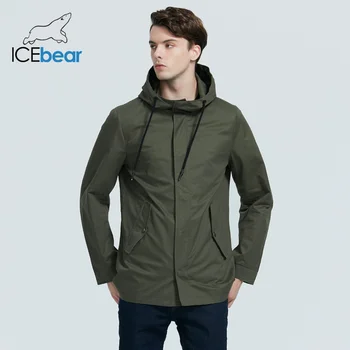 

ICEbear 2020 Men's short windbreaker spring stylish trench coat with a hood high-quality men's brand apparel MWF20701D