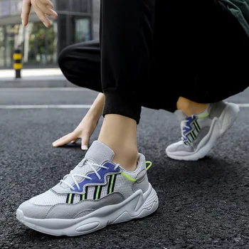 

M- Explosion style breathable mesh casual breathable lightweight low-top fashion lace up color matching trend board shoes men