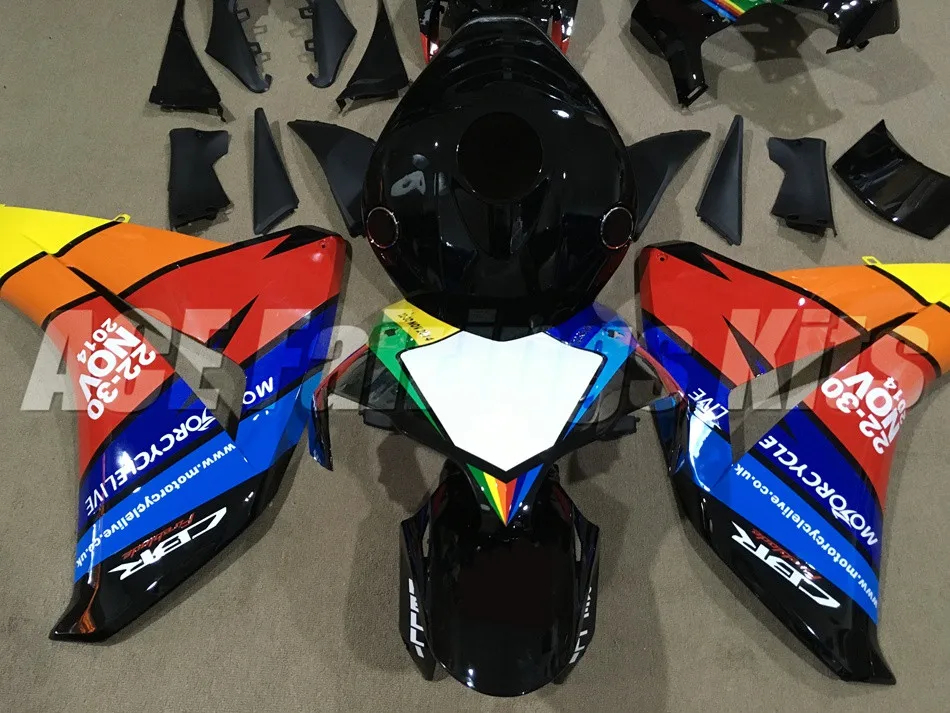 Топ(инжекционного метода литья) ABS Полный обтекатели комплект Подходит для Honda CBR1000RR 08 09 10 11 2008 2009 2010 2011 CBR1000 1000RR Радуга