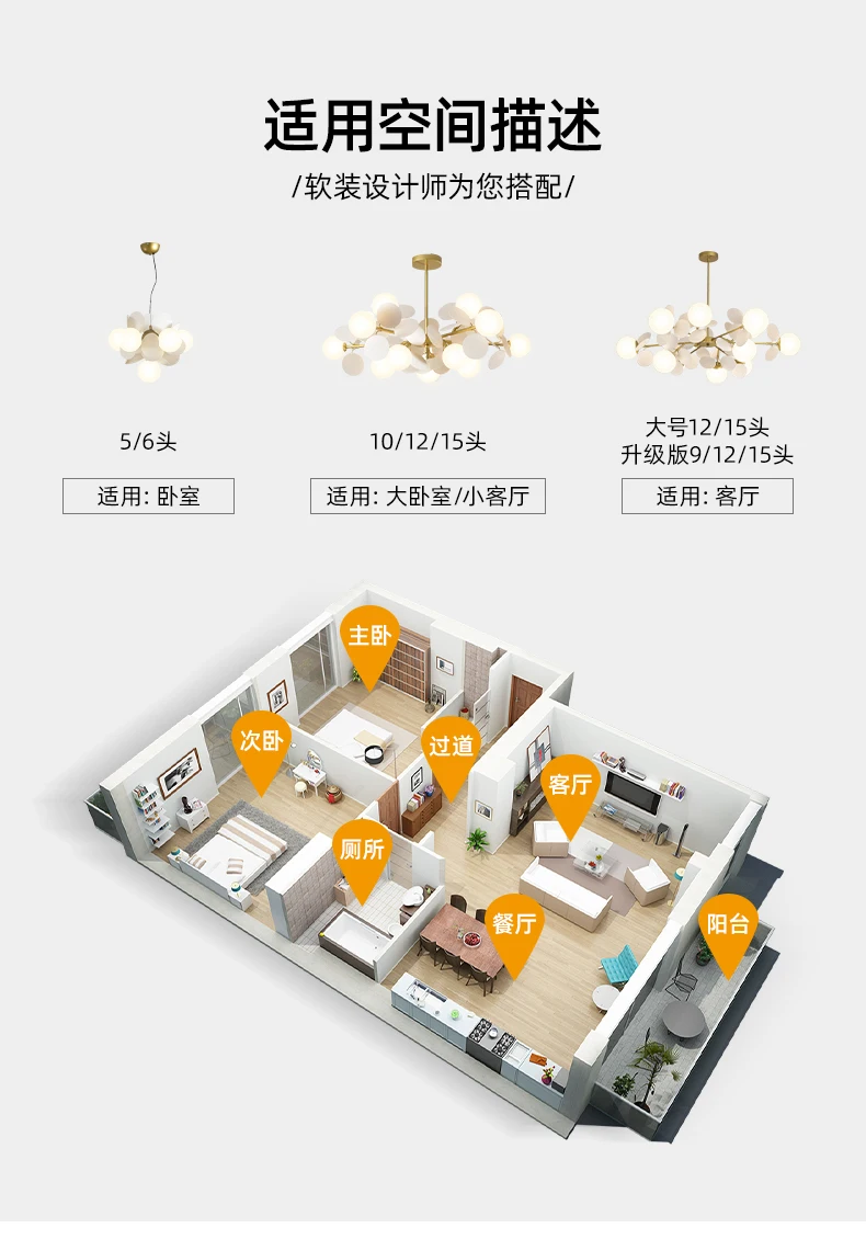 Modern Nordic Design LED Chandelier For Living Room Bedroom Dining Room Kitchen Ceiling Pendant Lamp Glass Ball G9 Hanging Light dining room chandeliers