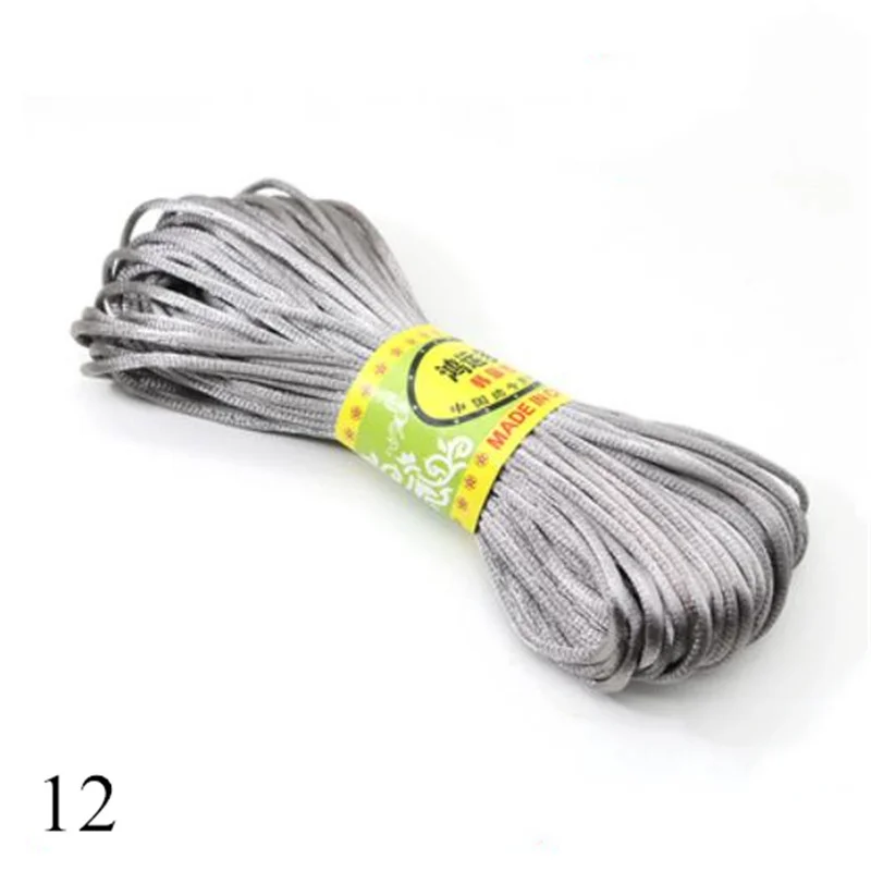 20 м плетеные веревки Швейные шнуры узелковая нить полиэстер DIY ручной вязки Тапочки ручной работы браслет 2,5 мм - Цвет: 12