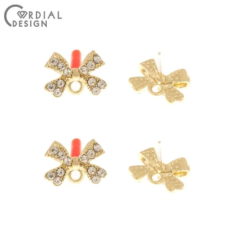 

Cordial Design 100Pcs 9*13MM Jewelry Accessories/Hand Made/Bowknot Shape/Earring Findings/DIY Making/Rhinestone Earrings Stud