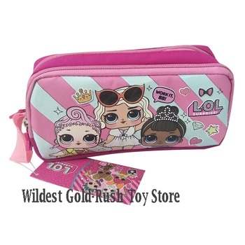 

Original lol surprise dolls Pencil case double-layer large cartoon bag Unisex Child student school supplies 10*20*7cm