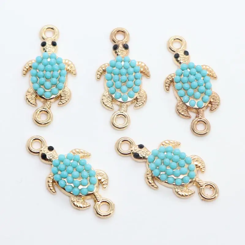 

10pcs Tortoise Sea Turtle Charms Pendants Connectors 13x26mm DIY Bracelets Necklace Jewelry Findings