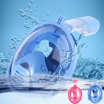 

Children Scuba Dry Submersible Mask Breather Pipe Diving Breathing Tool Blue/Pink Full Face Swimming Mask Children Natatorium