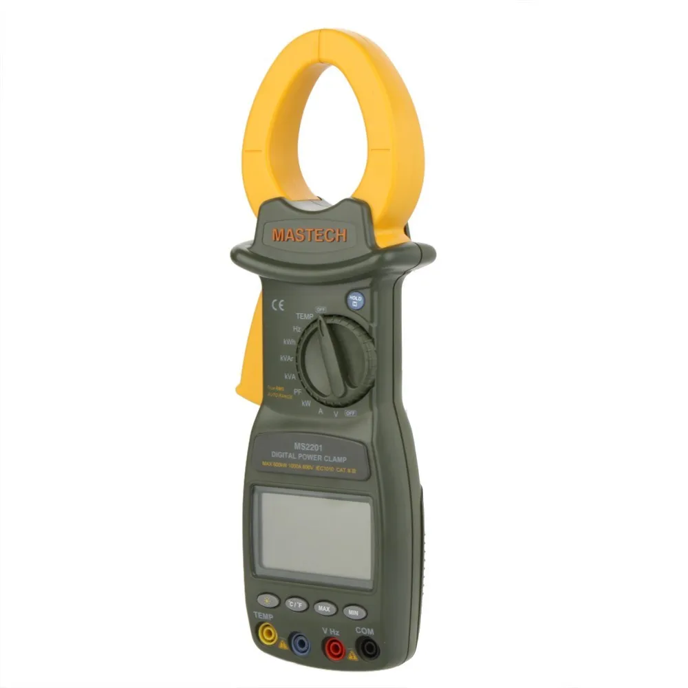 MASTECH MS2201 цифровой измеритель мощности клещи Активный/Видимый/реактивный коэффициент мощности и тестер активной энергии