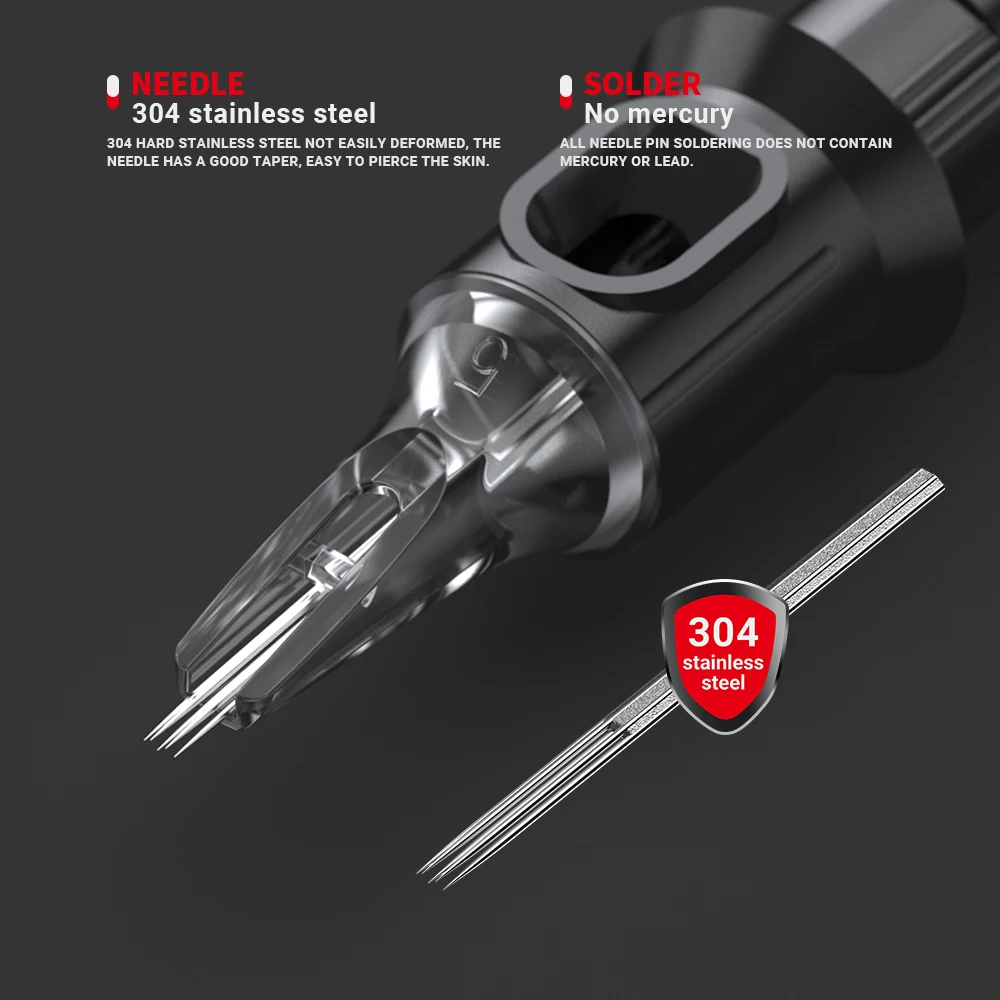 SOLONG 50PCS 0.3MM  0.35MM Sterilized Tattoo Needles RM Disposable Tattoo Cartridges Tattoo Machine Permanent Makeup
