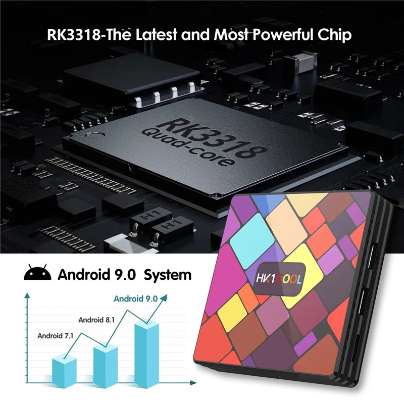 ТВ приставка Android 9,0 HK1COOL 2,4G/5G двойной WiFi BT4.0 Rockchip RK3318 HK1 классный H.265 Youtube 4K 1080P медиаплеер pk HK1 MAX