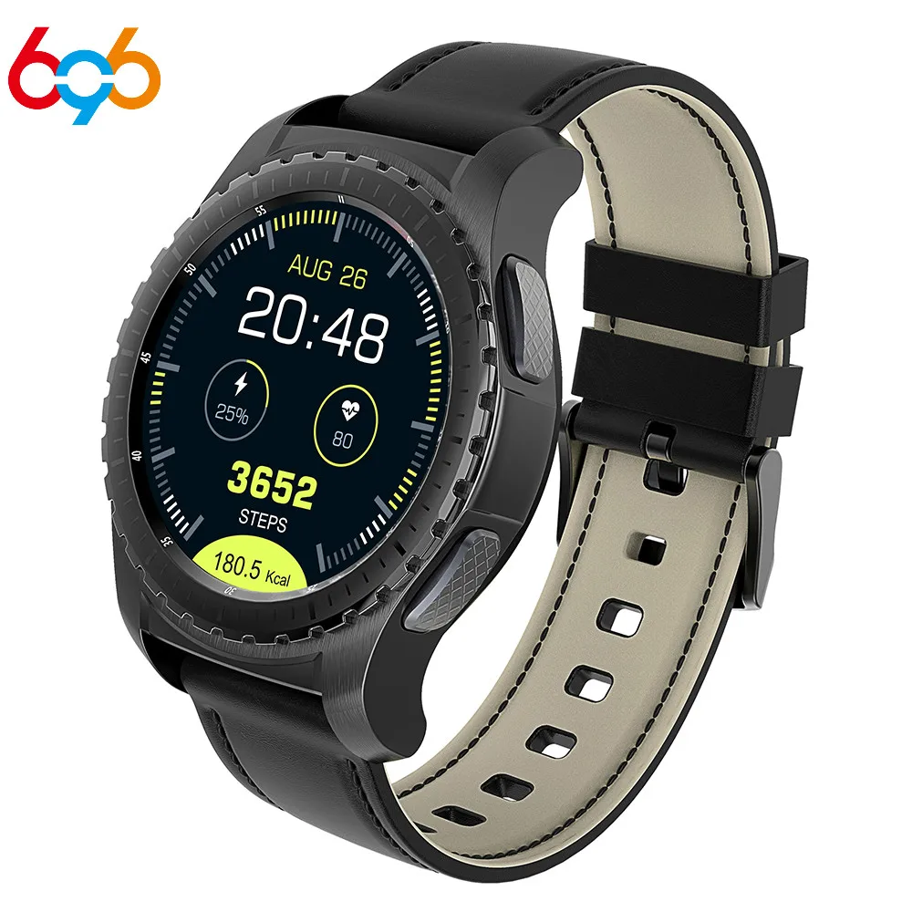 

696 KW28 Bluetooth Men Smart watch Phone 1.3 inch Heart Rate Monitor Anti-lost Remote Smartwatch Camera Support SIM/TF Card