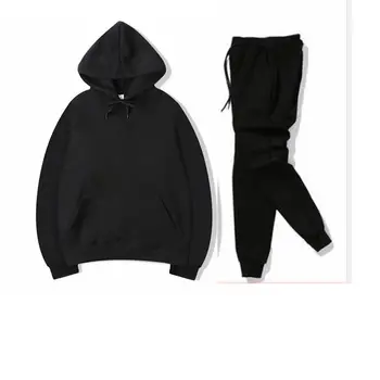 

2019 Autumn Winter Men Tracksuit Suits Hoodie Sweatshirt Pants Set Letter Printed Pullover Trousers Sportswear