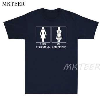 

Your Girlfriend VS My Girlfriend Funny Novelty T-Shirt Men's Short Sleeve Tee Loose Oversized Tshirt New Design Outwear Tops Men