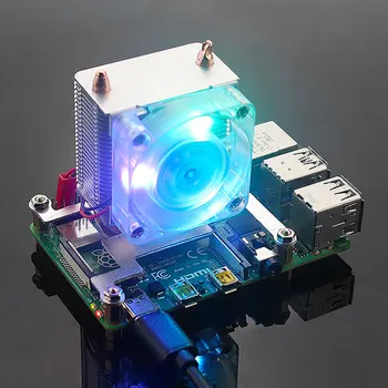 

LED Light Tower Layered Module CPU Easy Install Heatsink Fast RGB Cooling Fan Heat Dissipation Durable For Raspberry Pi4