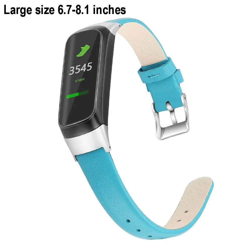 Для samsung Galaxy Fit Sm-r370 Смарт сменный ремешок для наручных часов напульсники ремни Кожаные Ремешки для наручных часов аксессуары - Цвет: Blue L