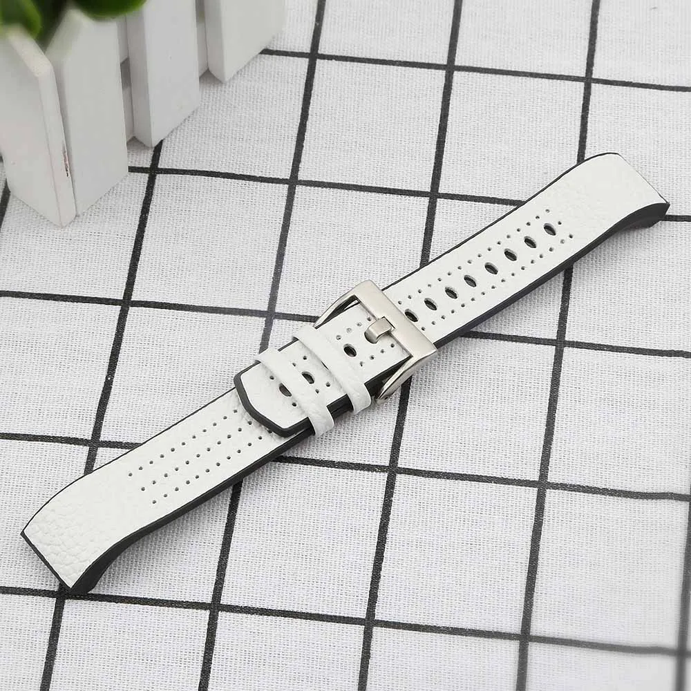 White Браслет из натуральной кожи для FitBit Charge 2 Смарт-часы аксессуары ремень Замена для FitBit Charge 2 Смарт ремешок для наручных часов - Цвет: White