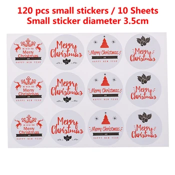 

120pcs Merry Christmas Sealing Stickers Labels DIY Xmas Gifts Candy Bag Sticker