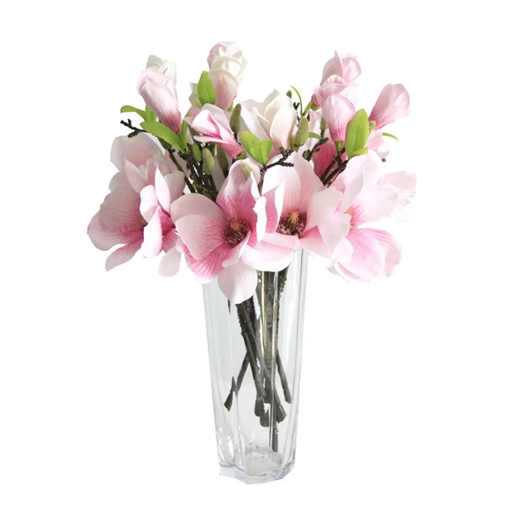 

2pcs Simulation Magnolia Flower Short Branch Mini Magnolia Flower Simulation Flower Bouquet Wedding Fake Flower Home Decoration
