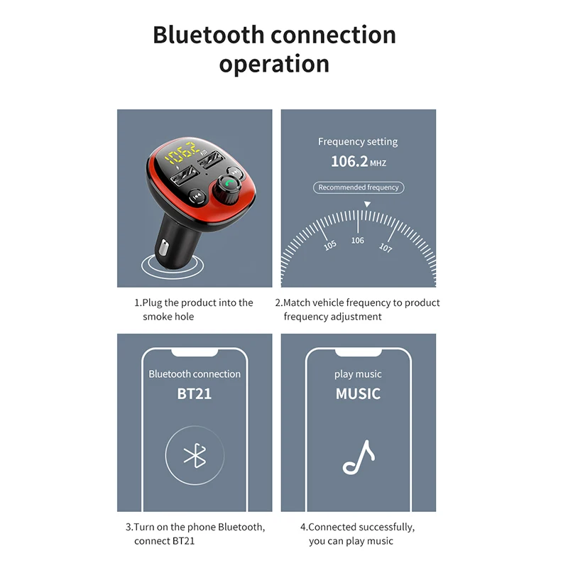 Беспроводной Bluetooth Автомобильный MP3-плеер fm-передатчик Hands-Free Автомобильное зарядное устройство Поддержка U диск/TF карта с цифровым дисплеем экран