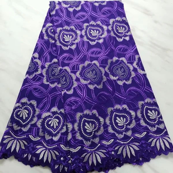 dark purple Новейшая французская кружевная ткань с камнями цветочной вышивкой высокого качества африканская нигерийская кружевная ткань для шитья платья - Цвет: dark purple