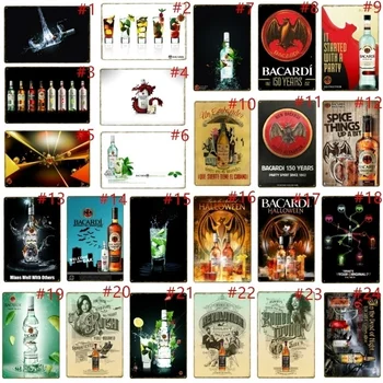 

Classic Rum Beer Bacardi Poster Metal Tin Signs Iron Painting Wall Sticker Art Kraft Bar Pub Cafe Vintage Home Decor