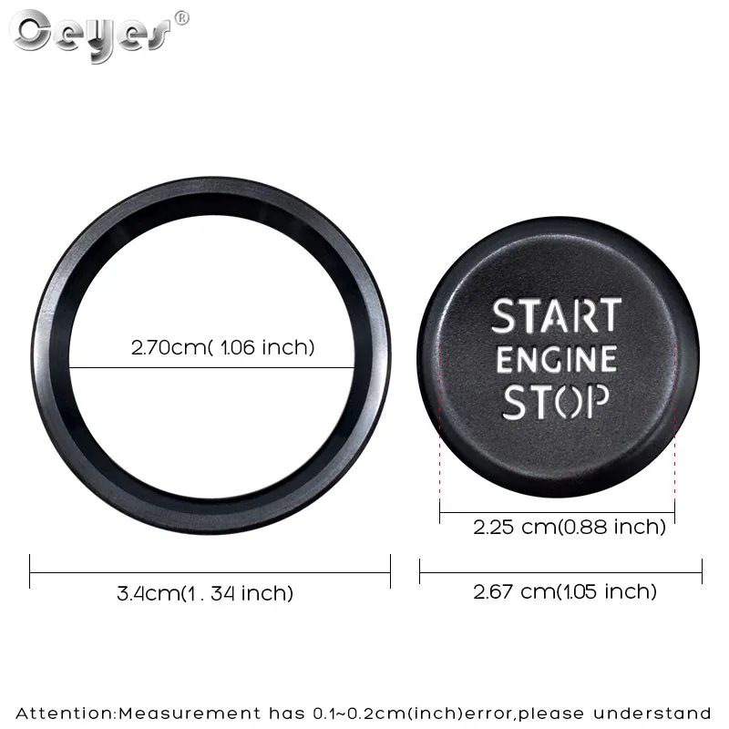 Ceyes Car Styling Interior Accessories Auto Engine Start Stop Button Translucent Ring Case For Audi A1 A4 A4L A5 2019 2020 Cover 2
