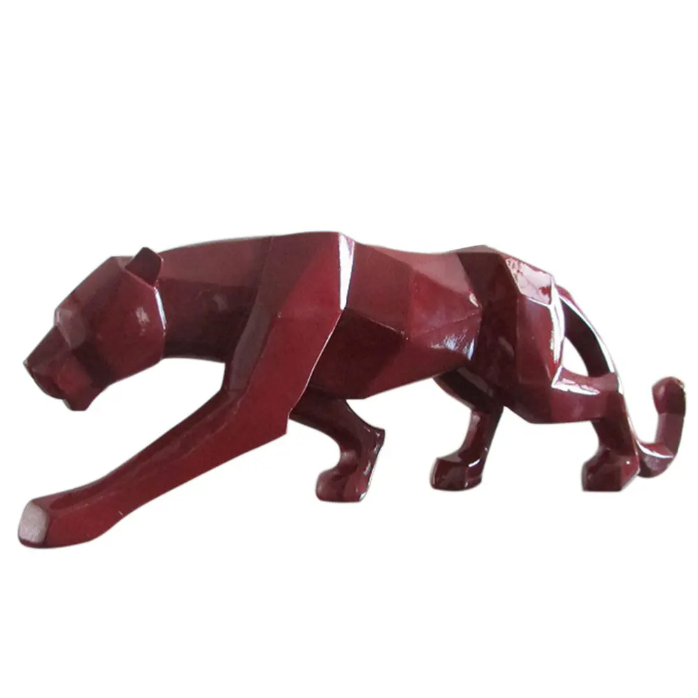 Настольная портативная Геометрическая орнамент, Скандинавская стильная стойка, Имитация животных, для дома, офиса, статуя леопарда, смола, художественное украшение, ремесло