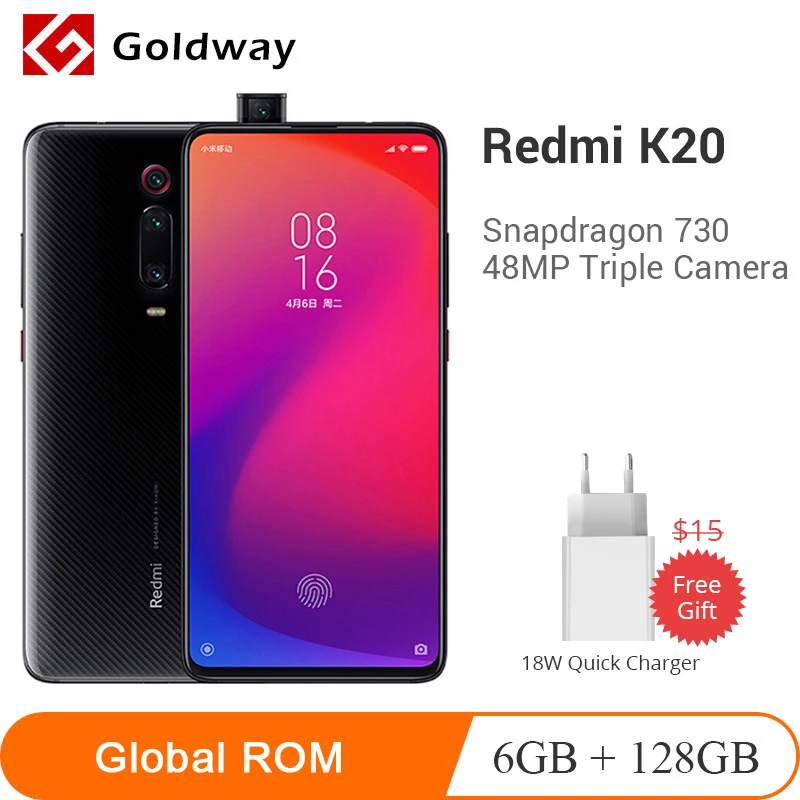 Оригинальный мобильный телефон Xiaomi Redmi K20 6 ГБ ОЗУ 128 Гб ПЗУ Восьмиядерный