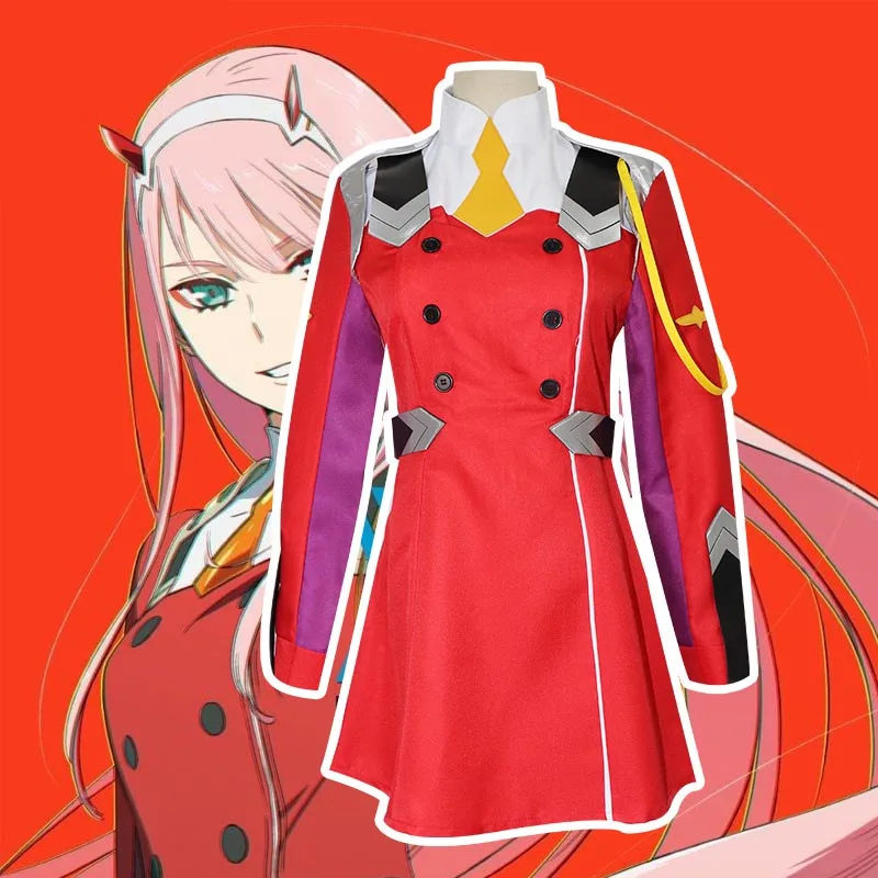 

Anime DARLING in the FRANXX 02 Zero Two Cosplay Costume DFXX Cosplay Costume for Women Full Set ( Dress + Headwear )