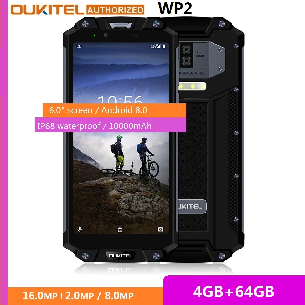  OUKITEL WP2 IP68 Waterproof NFC 4G LTE Smartphone 10000mAh 4GB RAM 64GB ROM 6.0 inch 18:9 Octa Core - 32943284166