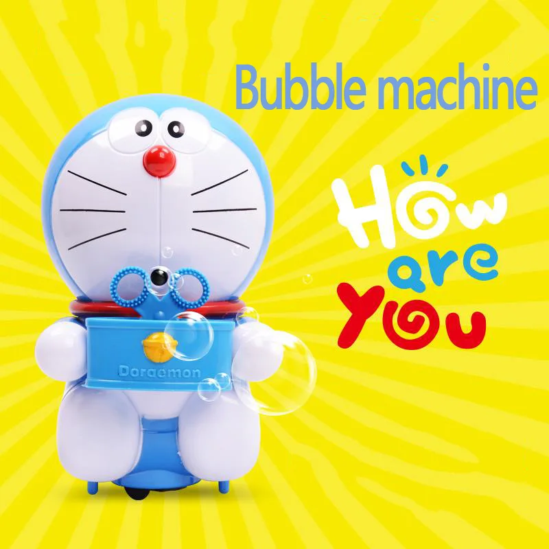 Детская уличная мультяшная пузырчатая машина Doraemon подвижная музыкальная