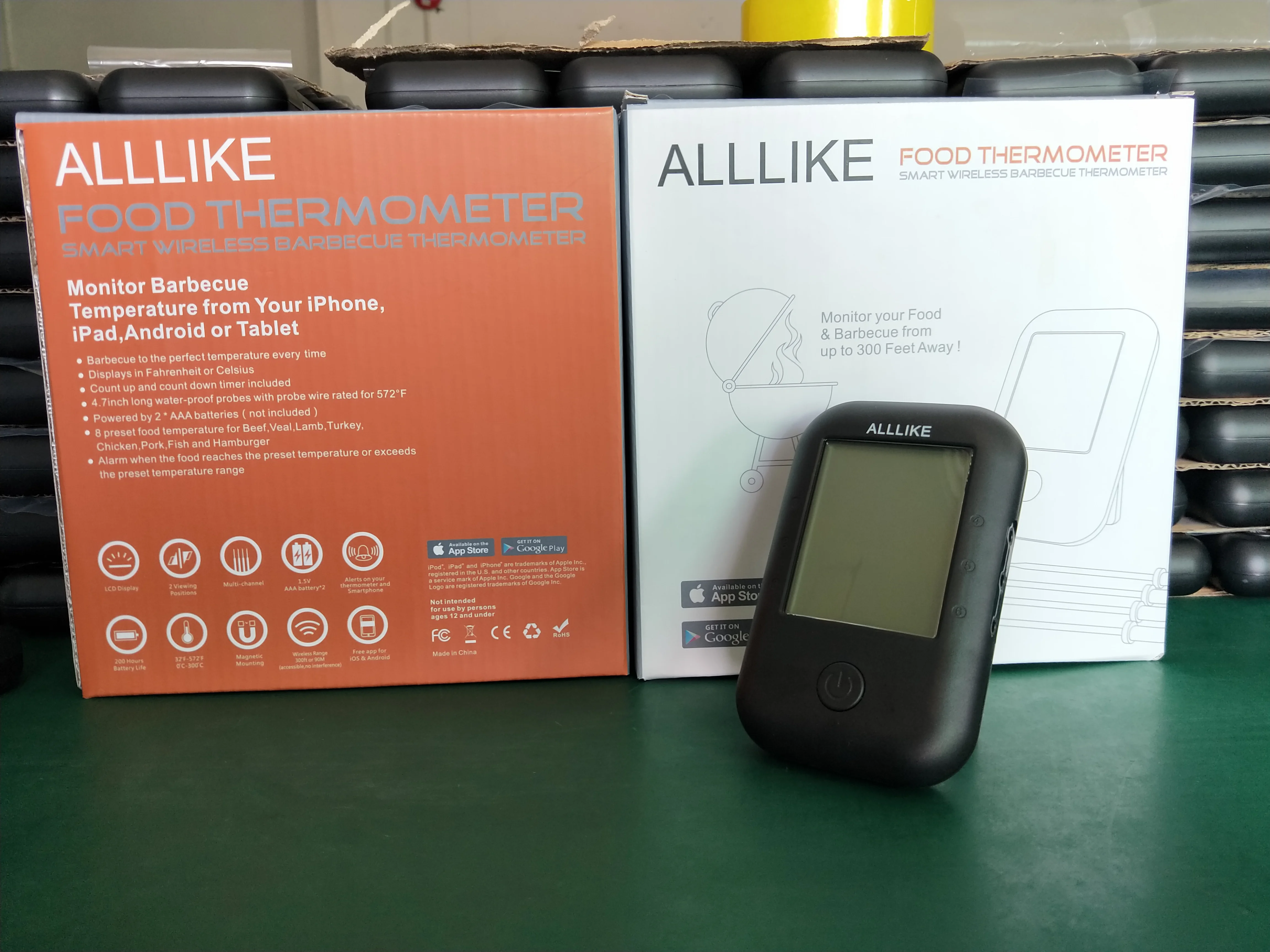 

ALLLIKE Bluetooth Thermometer Wireless Remote Digital BBQ Grill Barbecue Meat Smoker Thermometer