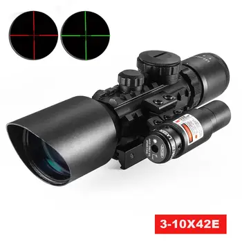 LUGER M9 3 10x42EG Tactical Riflescope With Red Laser Red Green Mil dot  Crosshair Air Gun Hunting Optics Sight Rifle Scope|Riflescopes| - AliExpress