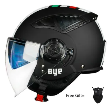 

Retro BYE 256 Open Face Motorcycle Helmet With Flip Up Visor And Removable & Washable Inner PadS Vintage Moto BYE helmet