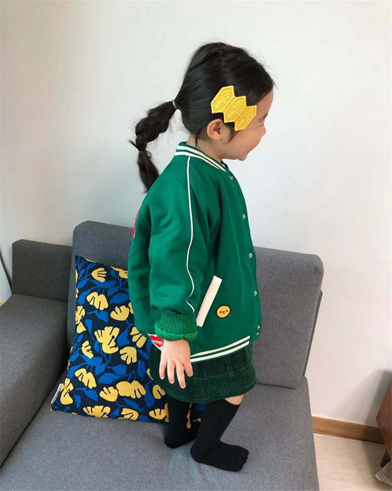 

Korean Baby Girl Jackets 2019 Fashion Baby Winter Warm Jacket For Boys Children Outwear Corduroy Baseball uniform kids Jackets