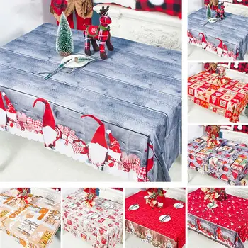 

150*180CM Christmas Tablecloth Waterproof Rectangular Table Cloth Xmas Cartoon Table Cover Party Table Cover Home Decoration