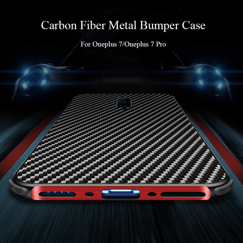 

New Style Carbon Fiber Case for Oneplus 7 Pro Case Oneplus7 Aluminum Metal Bumper Phone Cover For Oneplus 7 1+7 Case Capa