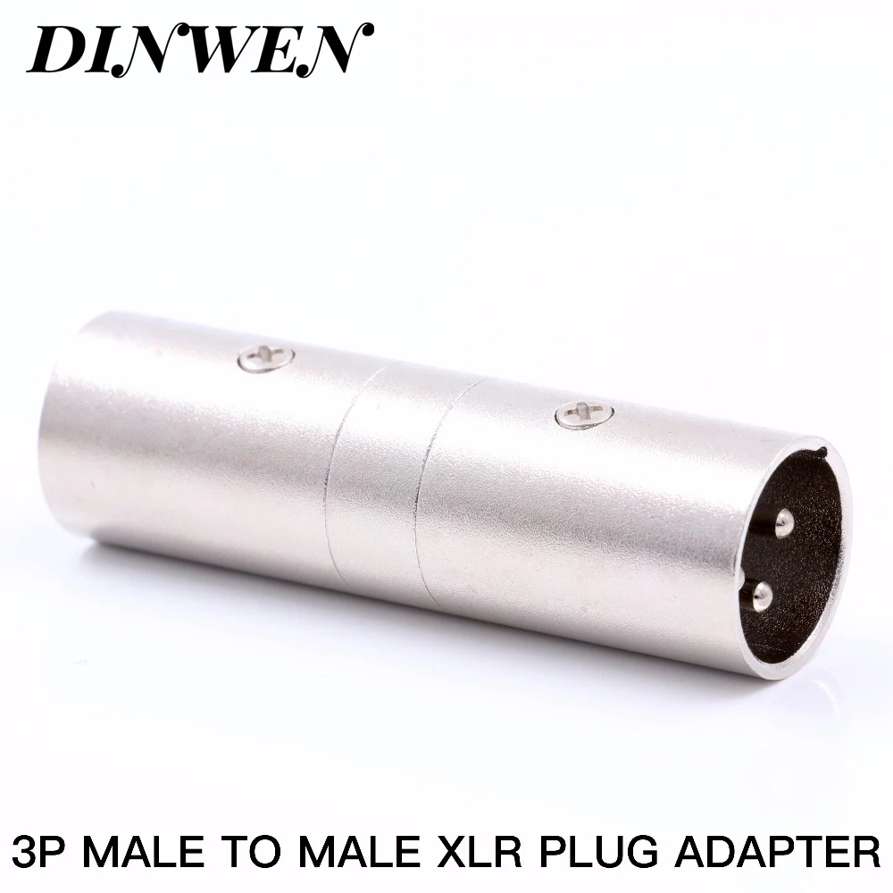 

3Pin Male to Male XLR Connector Plug Cannon Adapter Coupler DJ Cable Gender Changer For Hifi Audio Microphone Amplifier Mixer *1