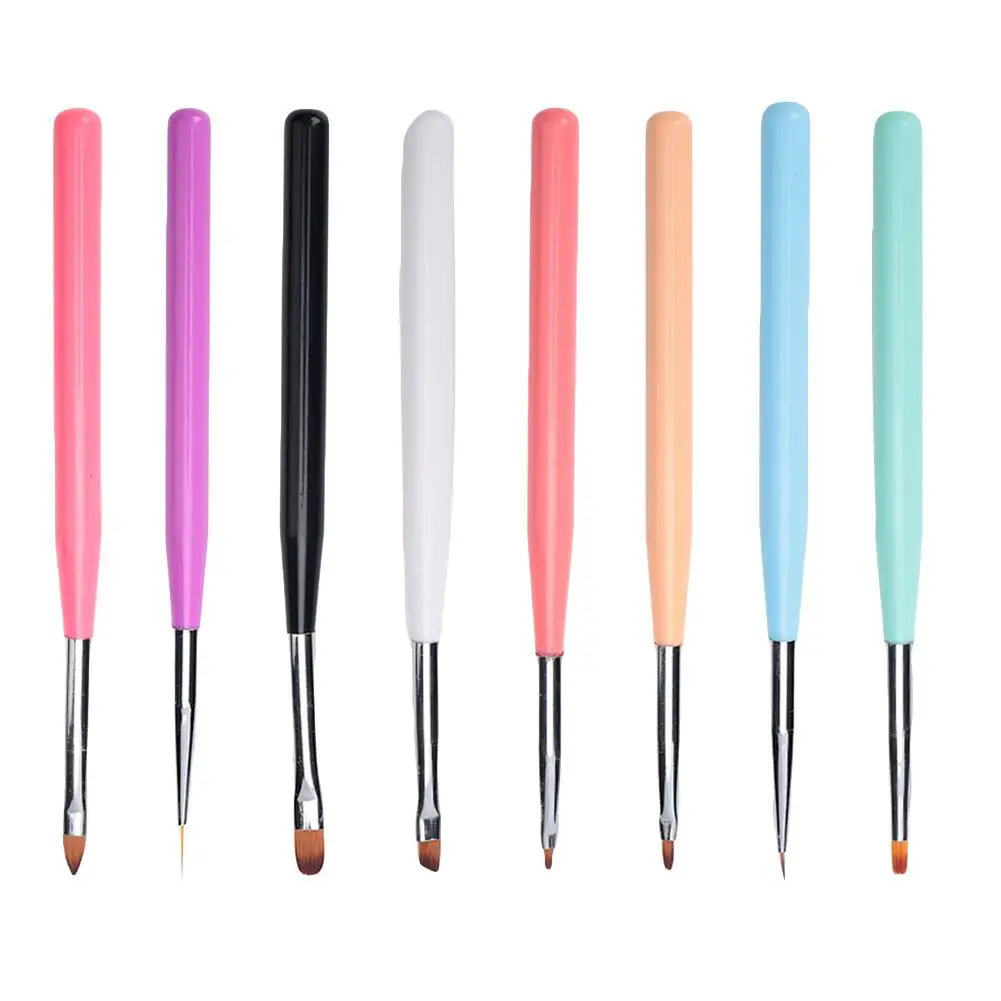 8 шт. Профессиональная УФ-Гелевая Кисть-вкладыш, ручка для рисования ногтей, рисунок, Раскрашивание, фототерапия, ручка для макияжа, кисти, инструмент для маникюра