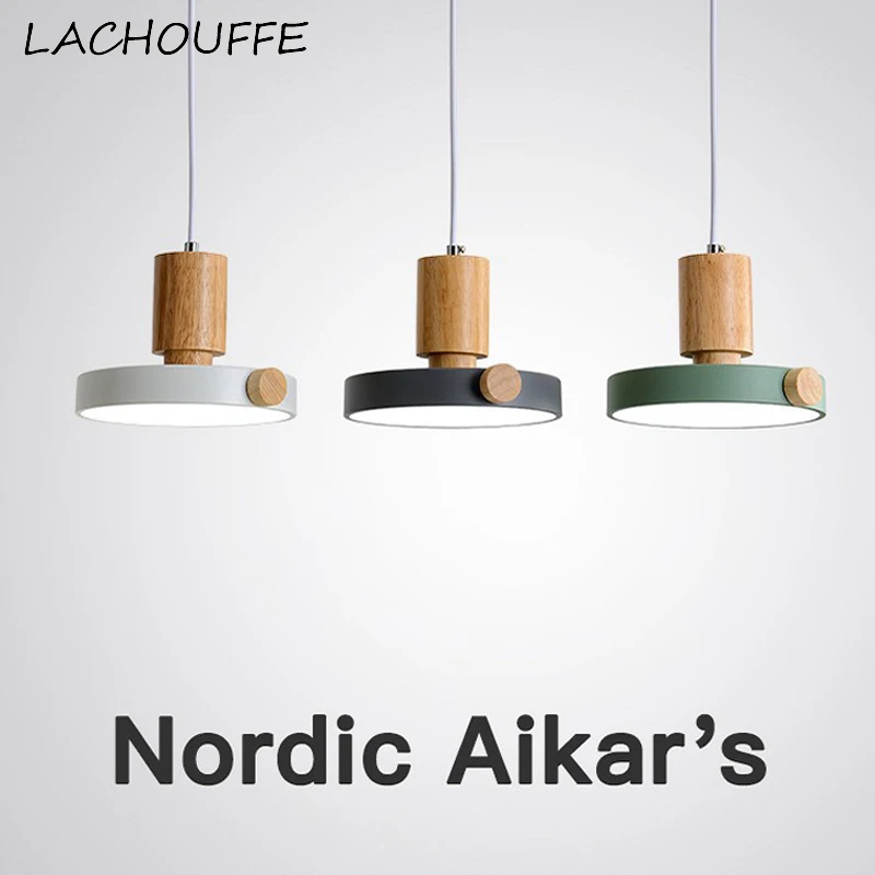 

Nordic Simple Macaron Pendant Lights Wooden Led Hanglamp for Dining/living Room Kitchen Home Decor Lamp Luminaire Loft Fixture