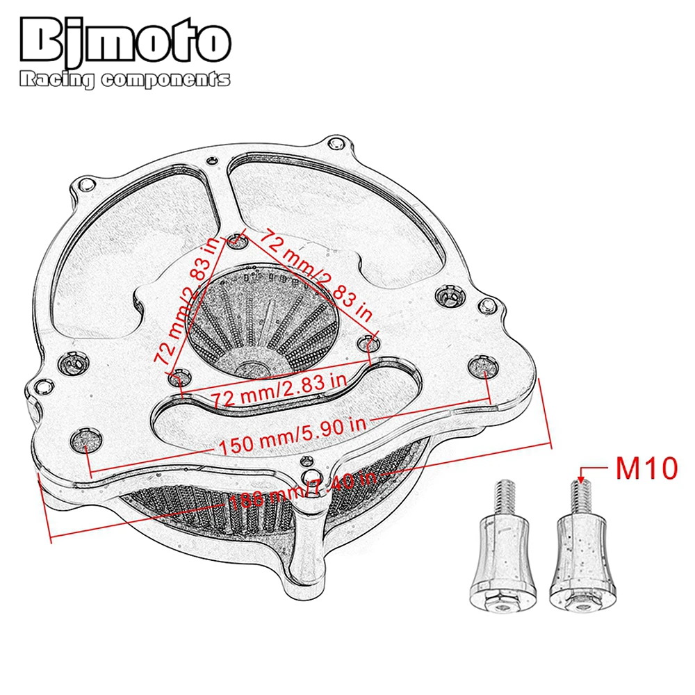 BJMOTO мотоциклетный Туризм модель Road King CNC воздухоочиститель Впускной фильтр комплект для Дорожное покрытие для харлея 2008- Кроссовый воздушный фильтр