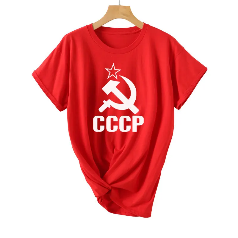 Женская футболка с принтом СССР Советский Союз летняя 2019 повседневные топы
