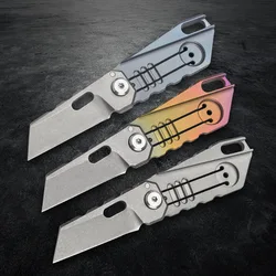 Mini couteau pliant de survie en alliage de titane de haute qualité, pour l'extérieur, Camping Portable, outil EDC, couteaux de poche tactiques HW641 