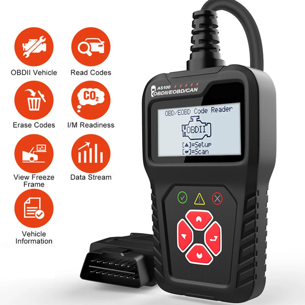 Автомобильный сканер AS100 OBD2 многоязычный диагностический прибор для ошибки