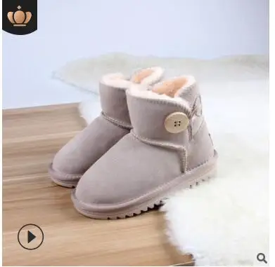 Nuevo 2019 niños botas Australia impermeable niñas niños botas de nieve  bebé invierno botas cálidas de piel para niños tamaño 22 35|Botas| -  AliExpress