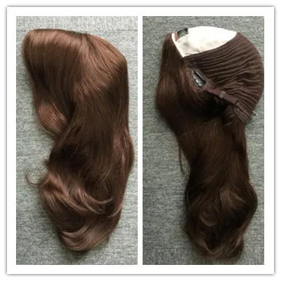 Hstonir еврейский парик Осень Juwish Sheitel Шелковый Топ Perruque Demi Tete chevex Humain Европейский remy hair JW03 - Цвет: #6