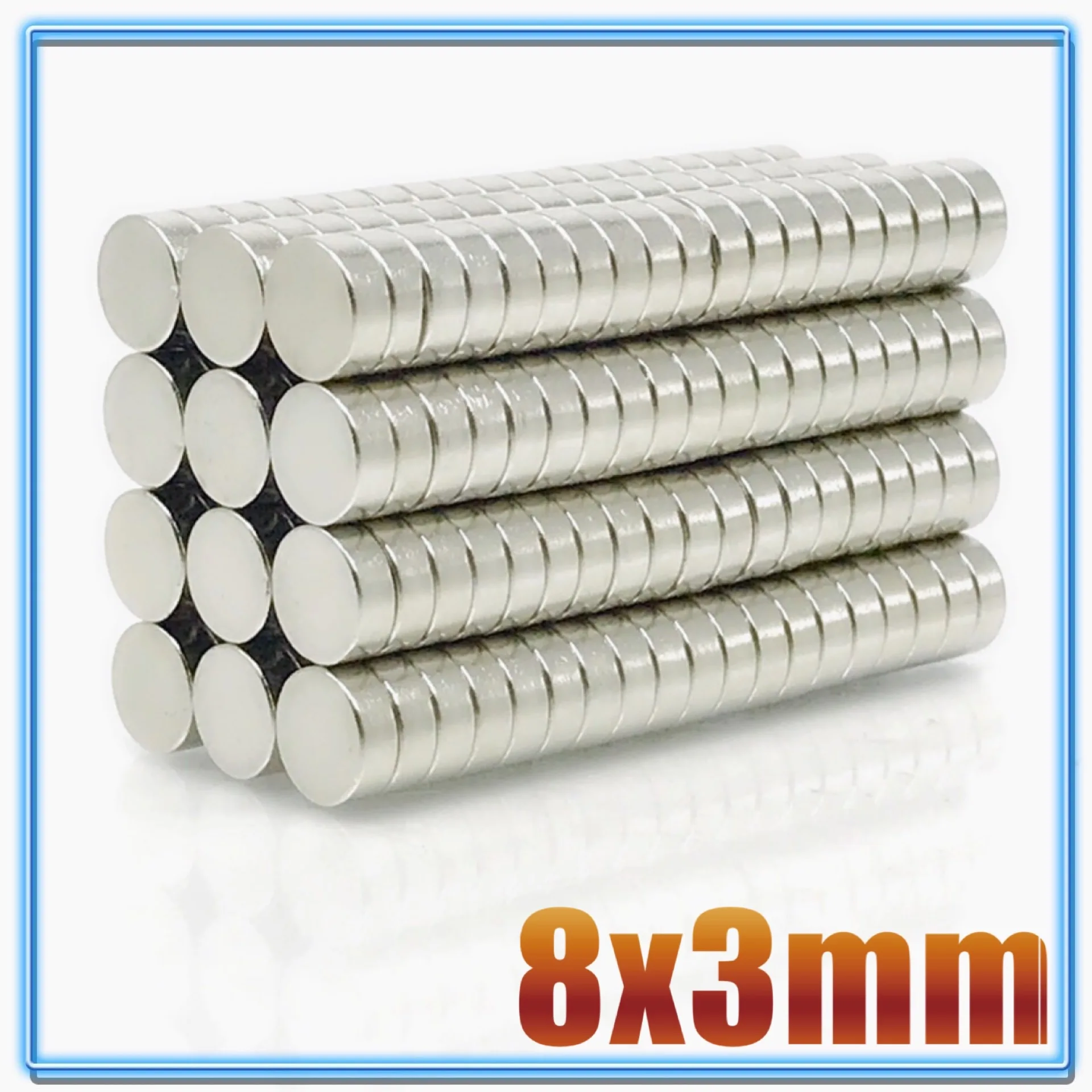 Round Neodymium Magnets 20~500Pcs N35 Round Magnet 8x1 8x1.5 8x2 8x3 8x4 8x5 8x6 8x10 Neodymium Magnet Permanent NdFeB Super Strong Powerful